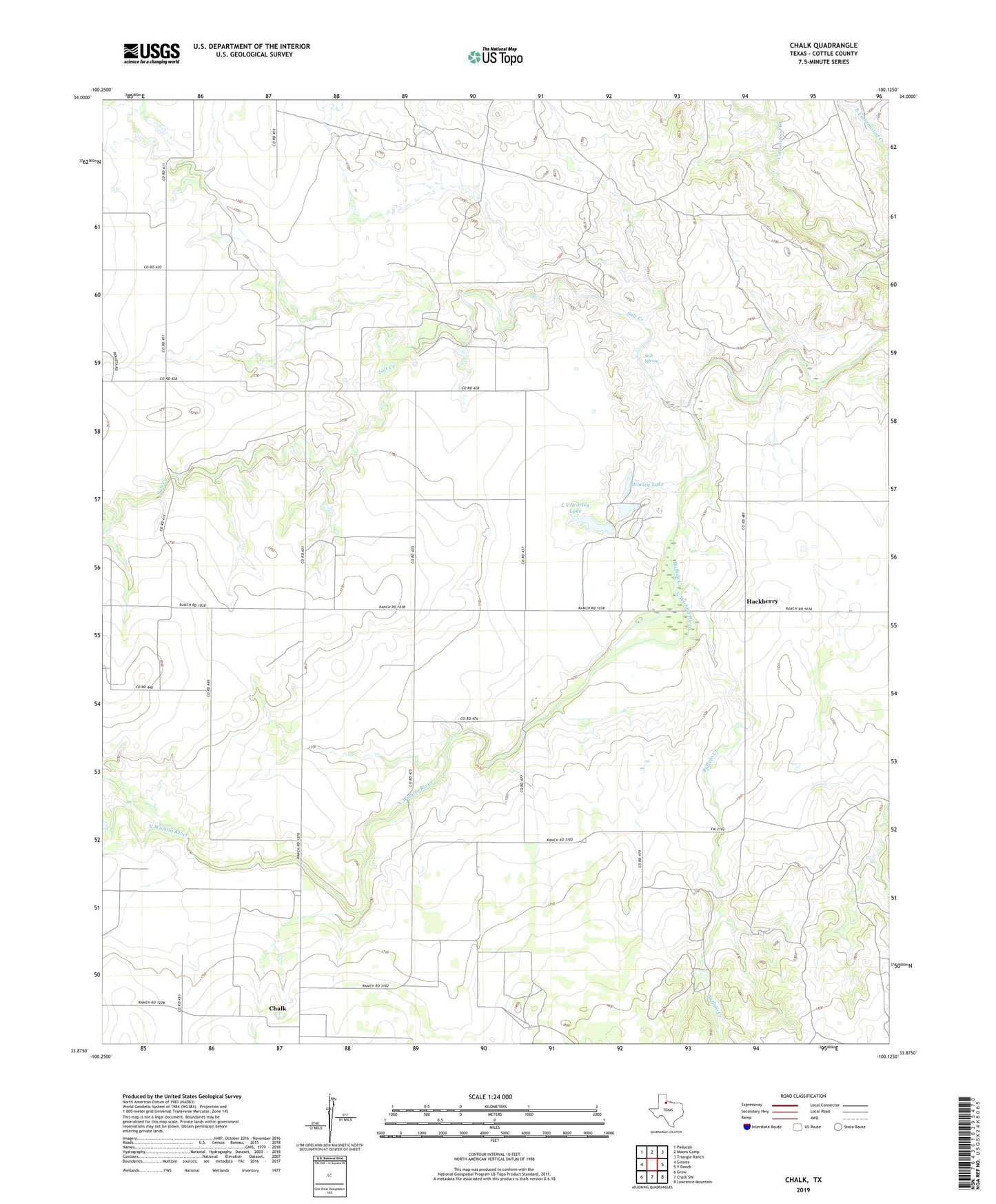 Chalk Texas US Topo Map Image