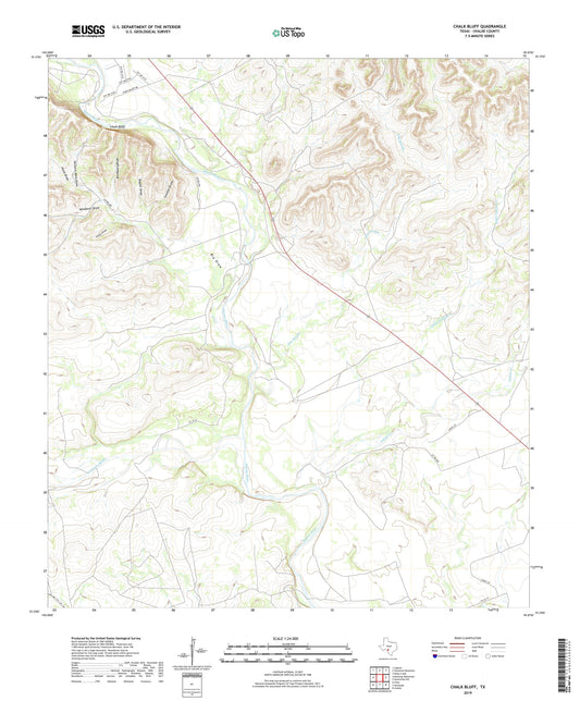 Chalk Bluff Texas US Topo Map Image