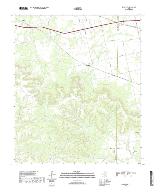 Chalk Peak Texas US Topo Map Image