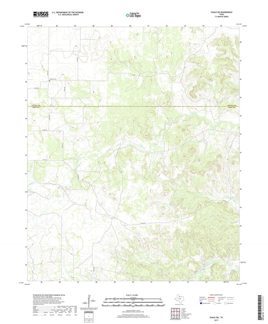 Chalk SW Texas US Topo Map Image