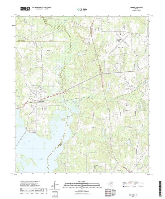 Chandler Texas US Topo Map Image