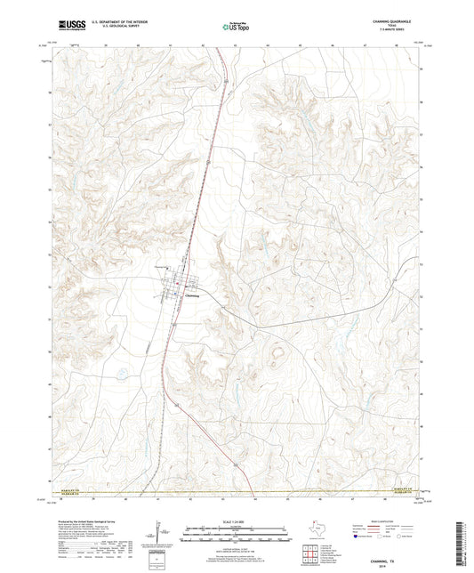 Channing Texas US Topo Map Image