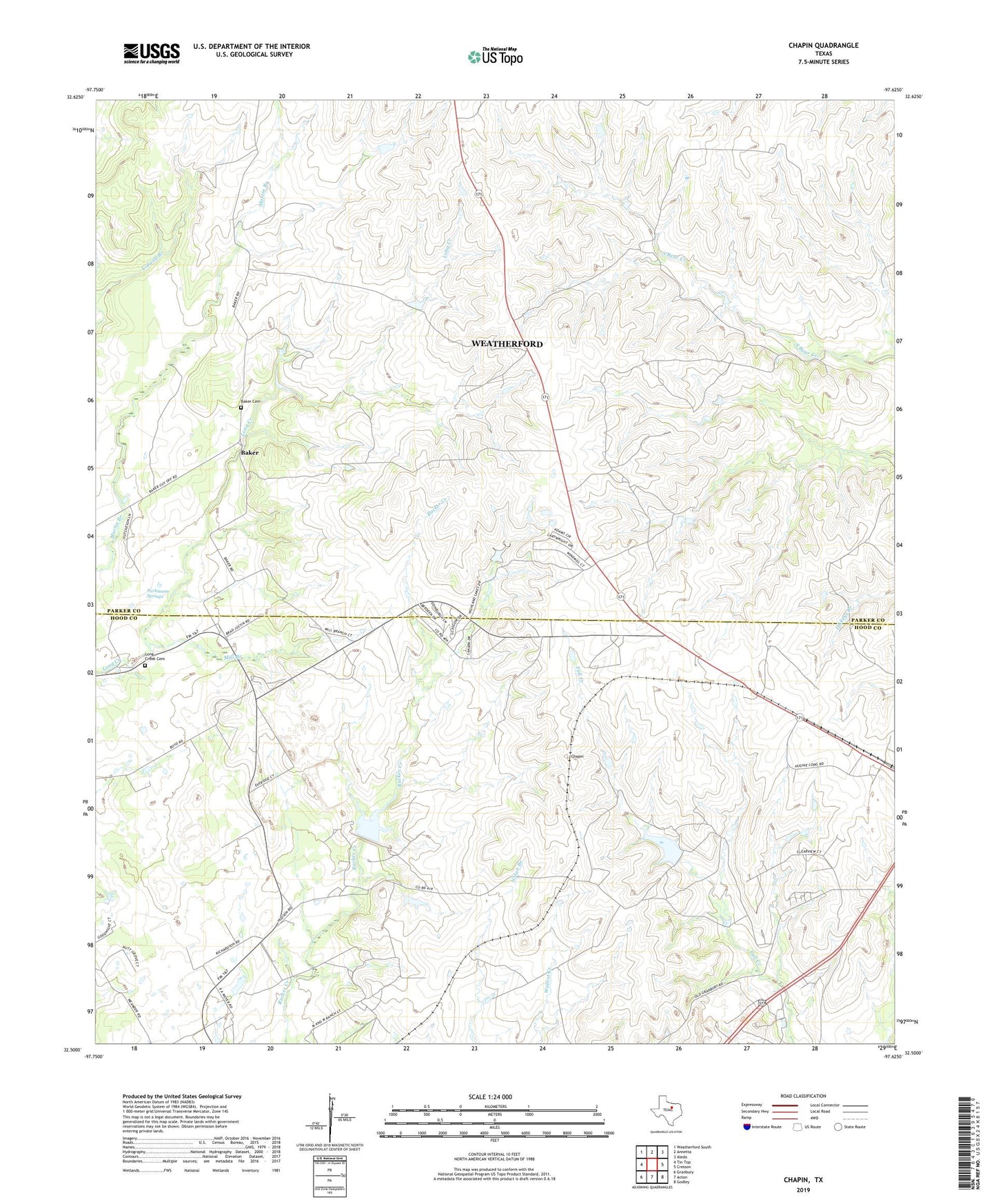 Chapin Texas US Topo Map Image