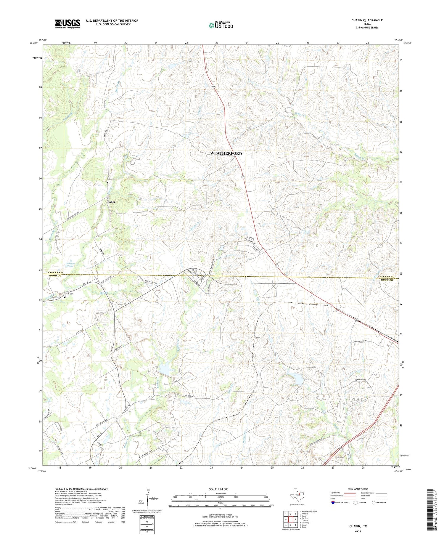 Chapin Texas US Topo Map Image