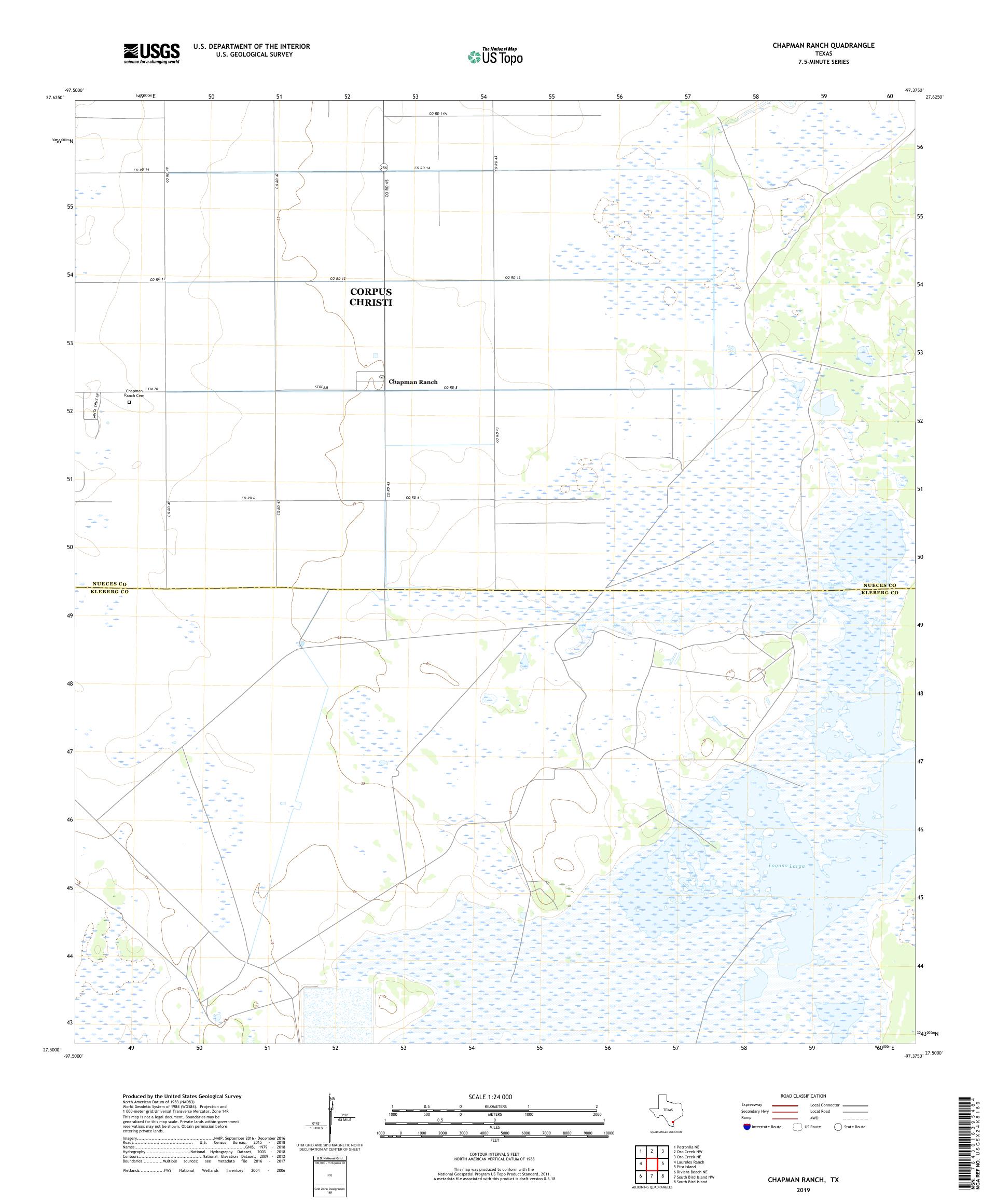 Chapman Ranch Texas US Topo Map – MyTopo Map Store