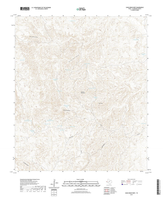 Chico Draw West Texas US Topo Map Image