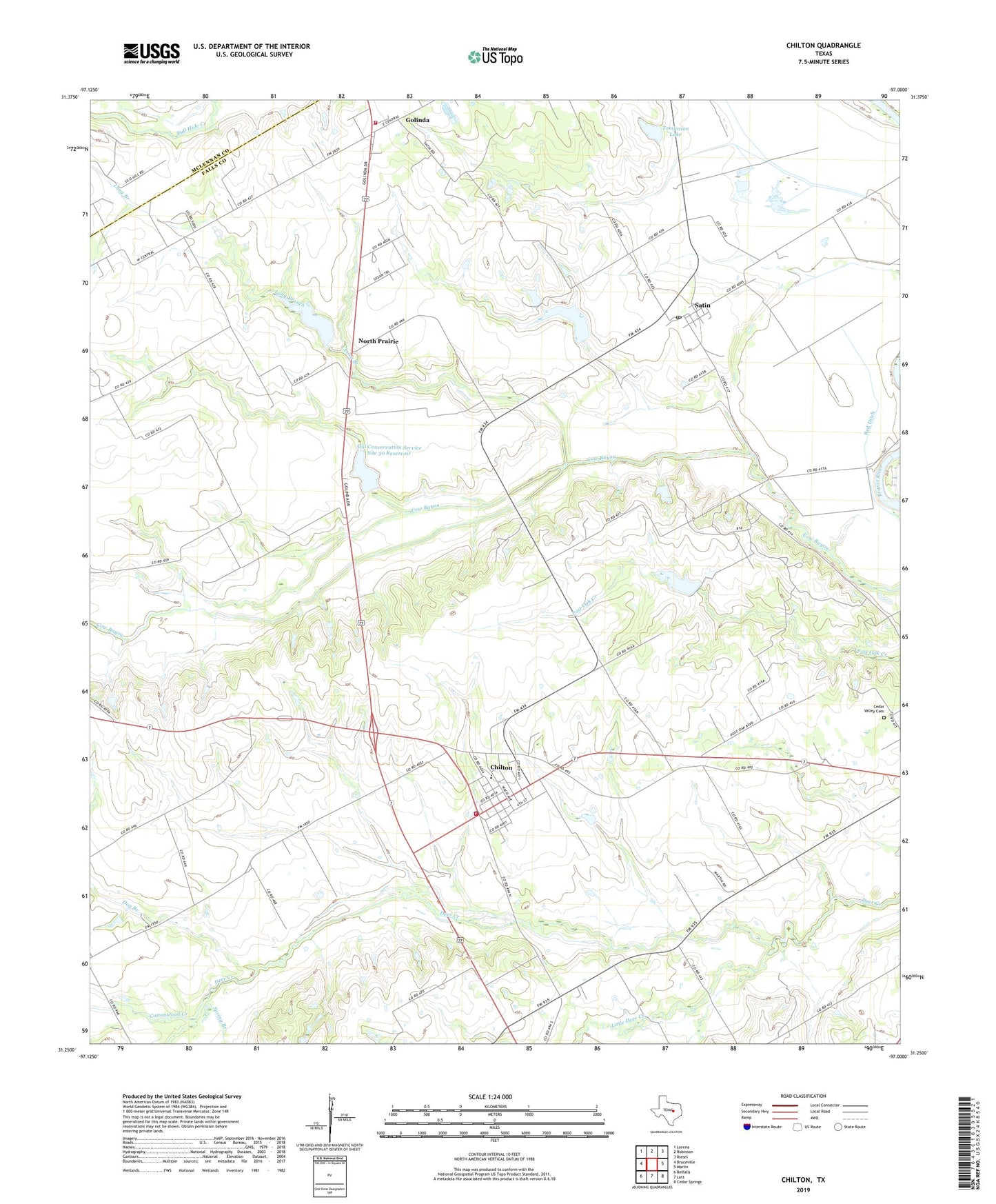 Chilton Texas US Topo Map Image