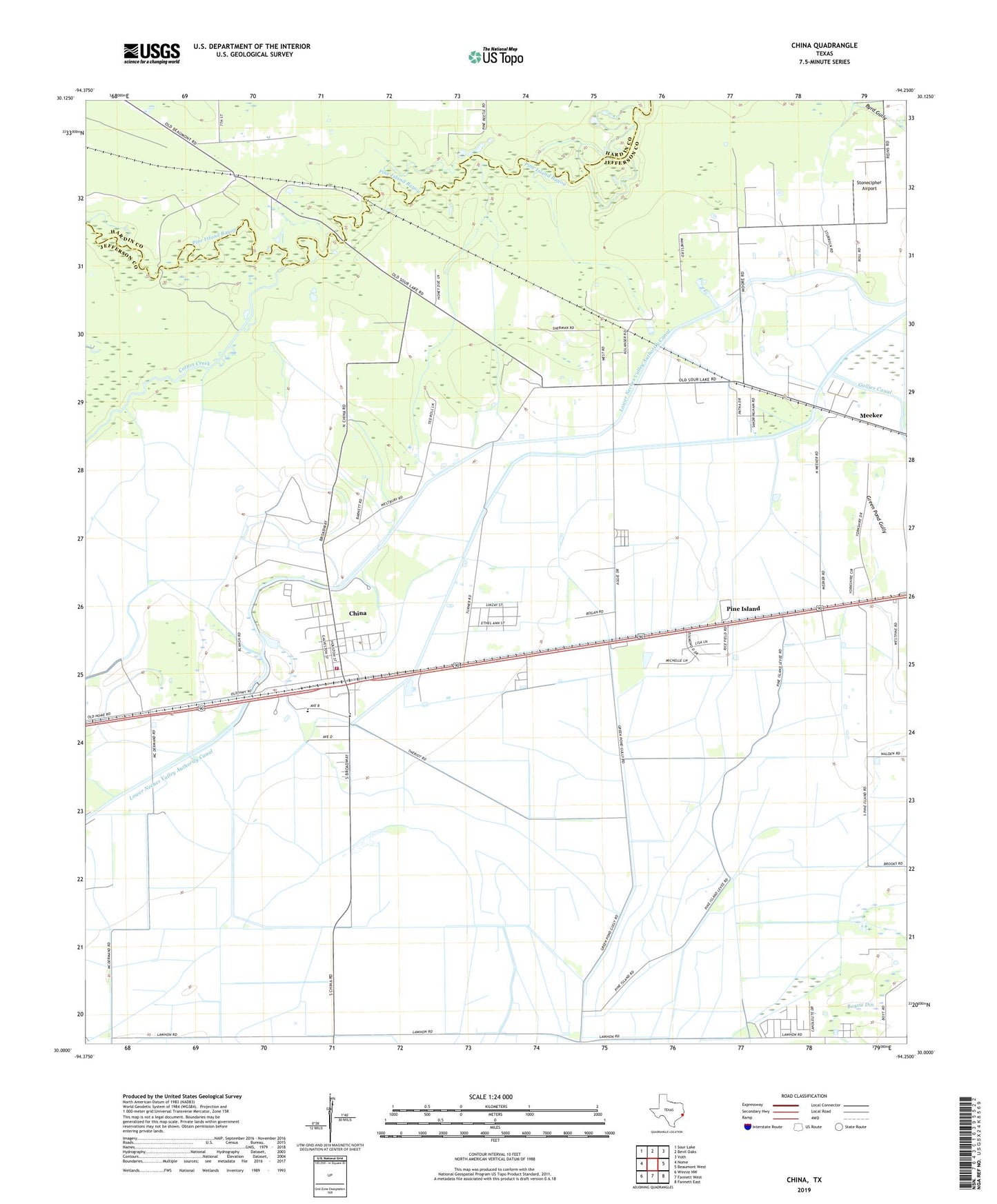 China Texas US Topo Map Image