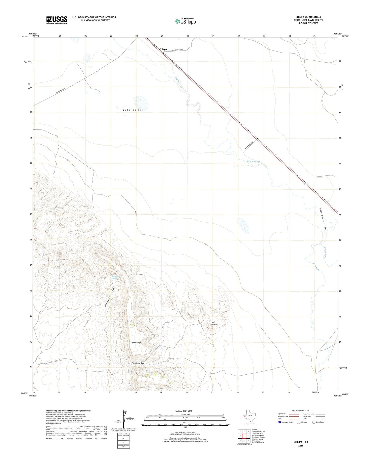 Chispa Texas US Topo Map Image