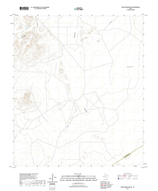 Chispa Mountain NE Texas US Topo Map Image