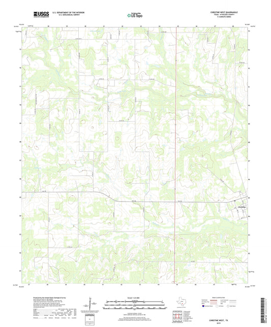 Christine West Texas US Topo Map Image