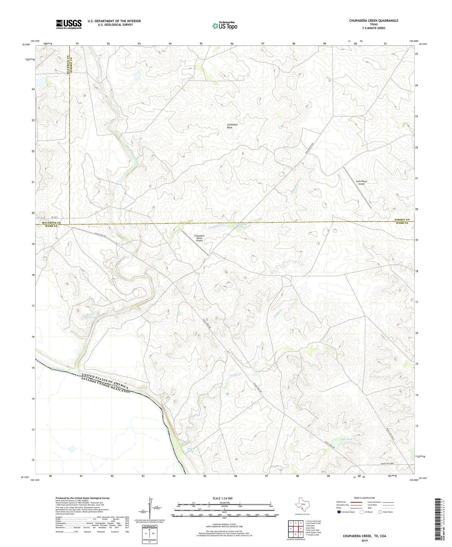 Chupadera Creek Texas US Topo Map Image