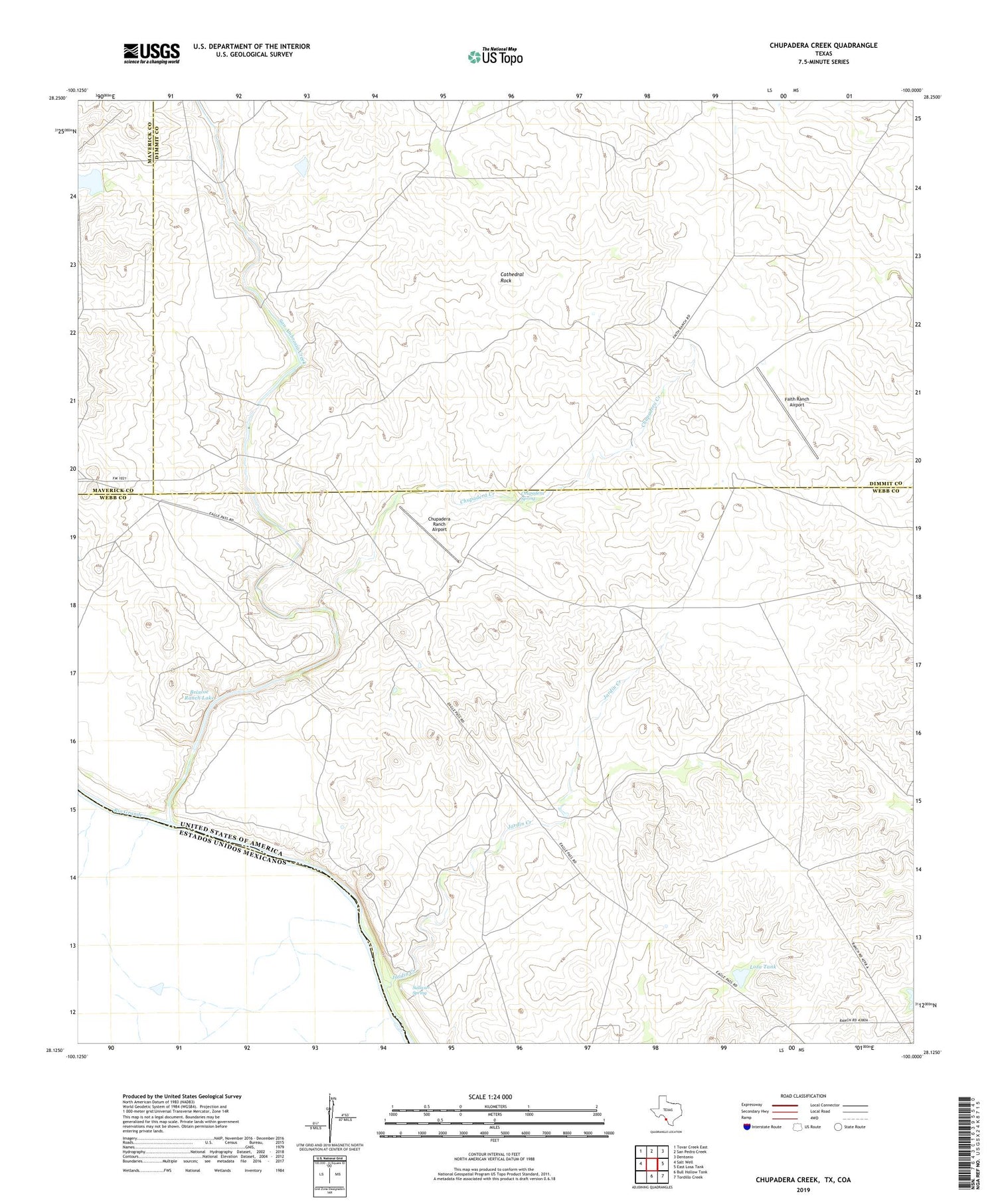 Chupadera Creek Texas US Topo Map Image