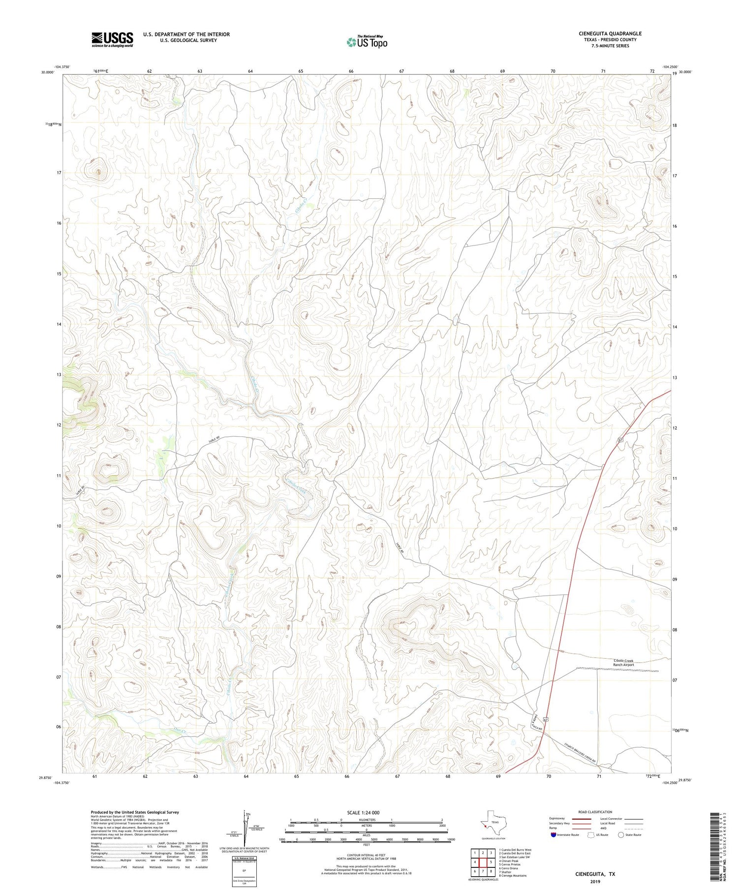 Cieneguita Texas US Topo Map Image