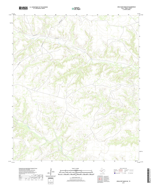Circle Dot Ranch NE Texas US Topo Map Image
