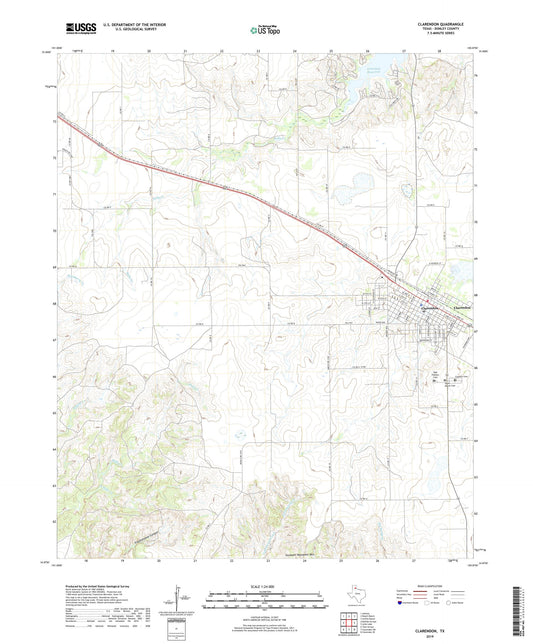 Clarendon Texas US Topo Map Image