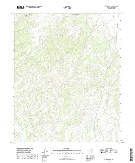 Clarendon SW Texas US Topo Map Image