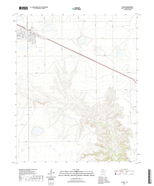 Claude Texas US Topo Map Image