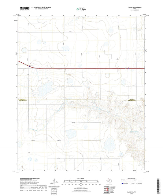 Claude NE Texas US Topo Map Image