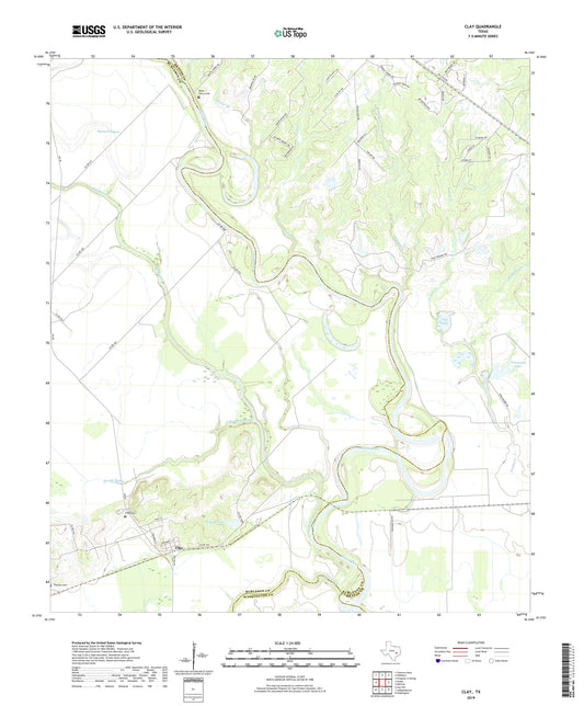Clay Texas US Topo Map Image