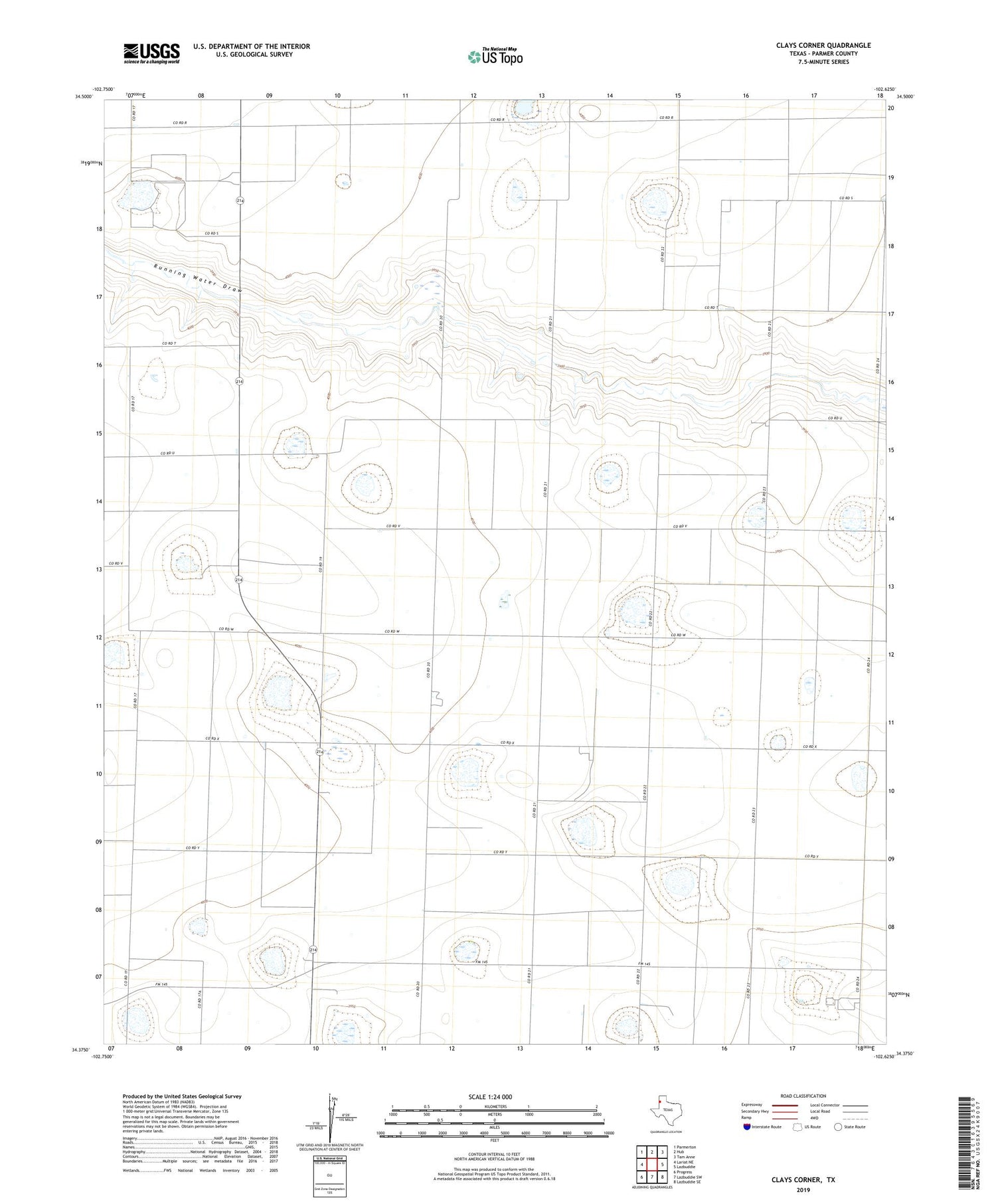 Clays Corner Texas US Topo Map Image