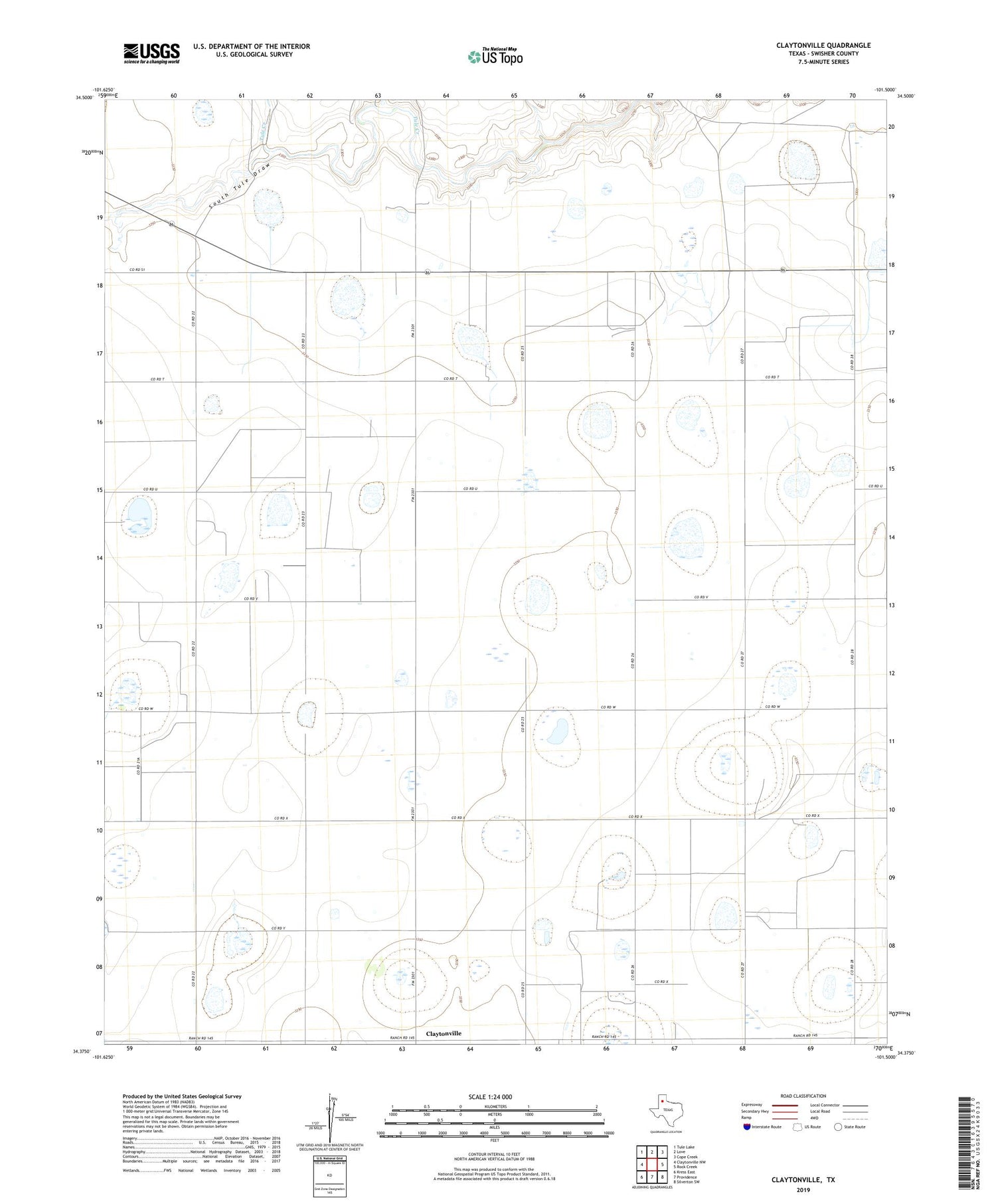 Claytonville Texas US Topo Map Image