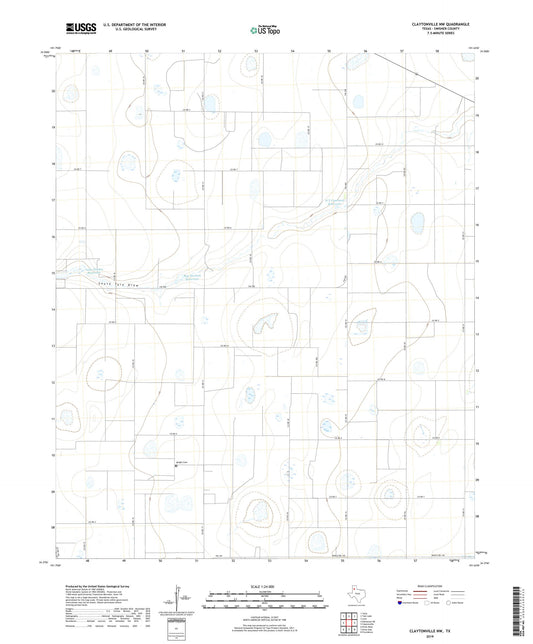 Claytonville NW Texas US Topo Map Image