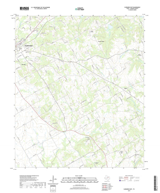 Cleburne East Texas US Topo Map Image