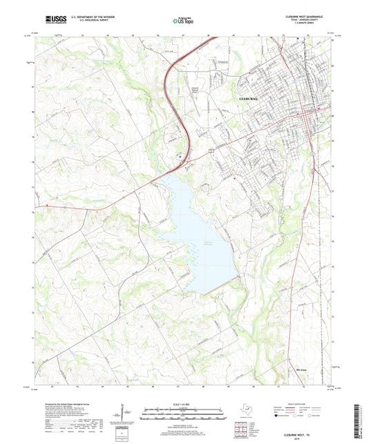 Cleburne West Texas US Topo Map Image