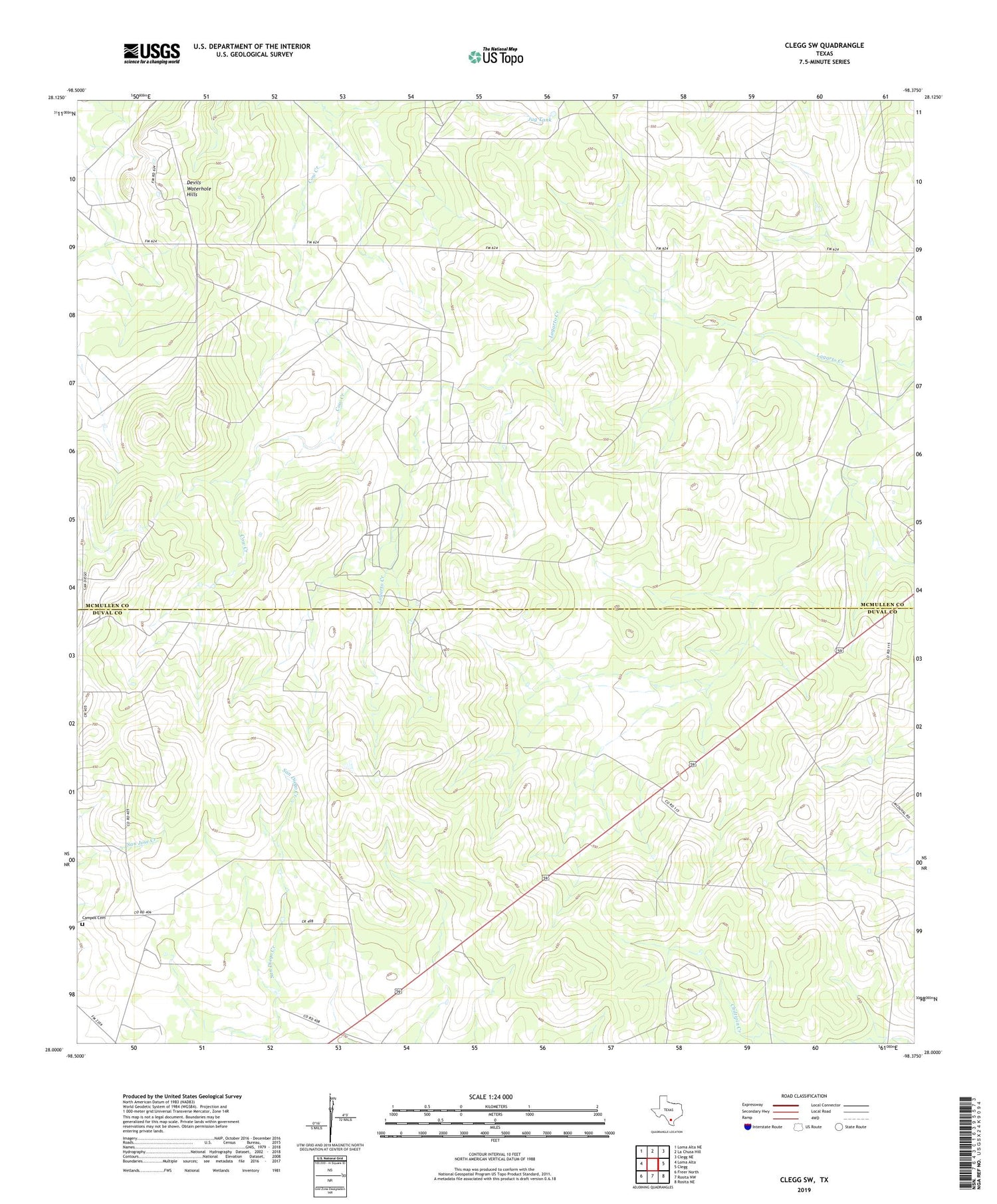 Clegg SW Texas US Topo Map Image