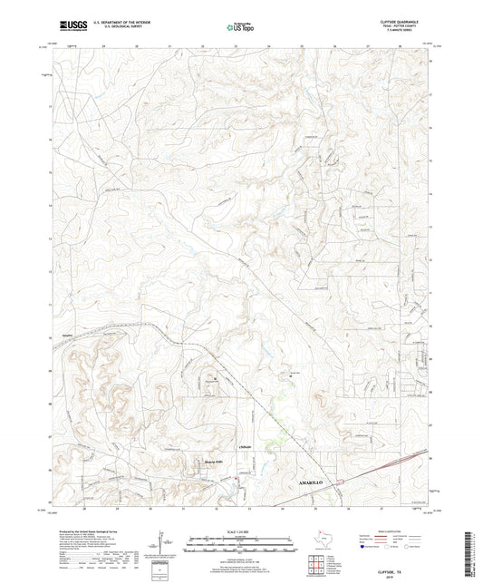 Cliffside Texas US Topo Map Image
