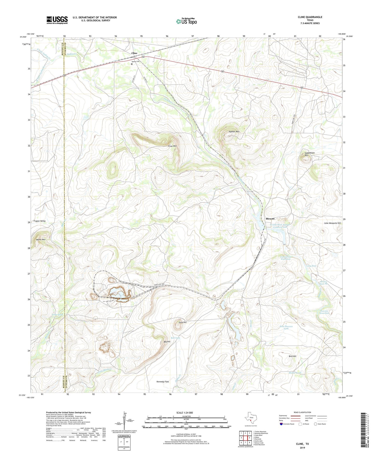 Cline Texas US Topo Map Image