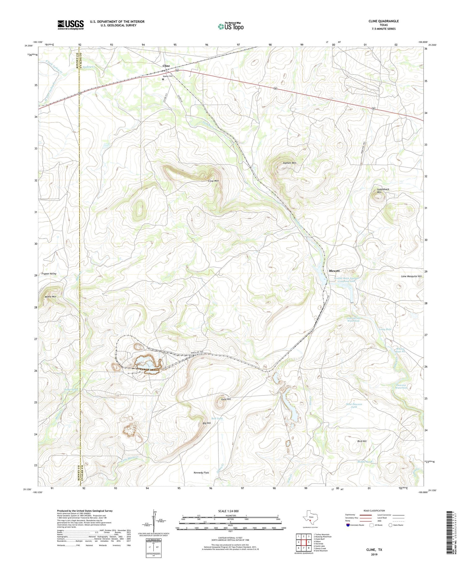 Cline Texas US Topo Map Image