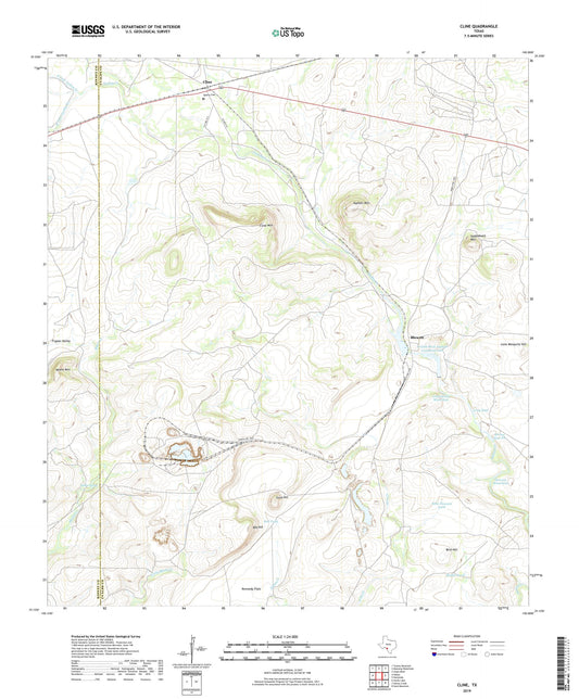 Cline Texas US Topo Map Image