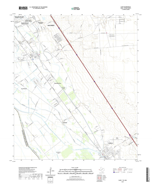 Clint Texas US Topo Map Image
