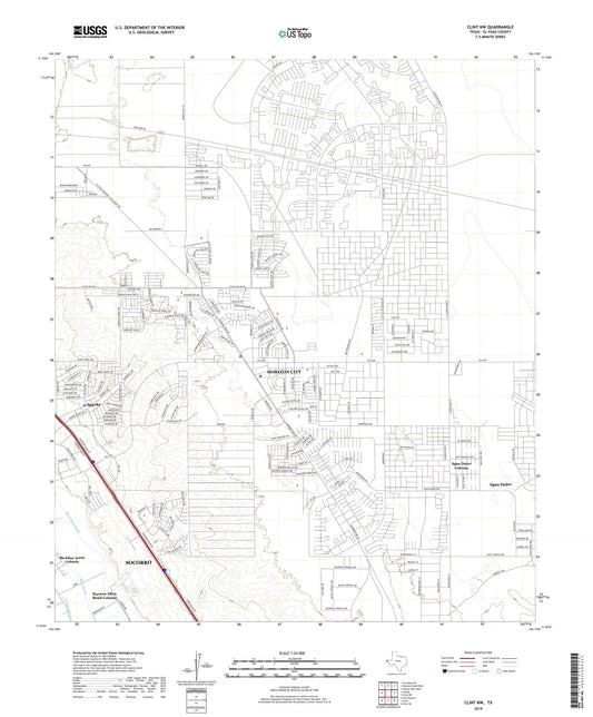 Clint NW Texas US Topo Map Image