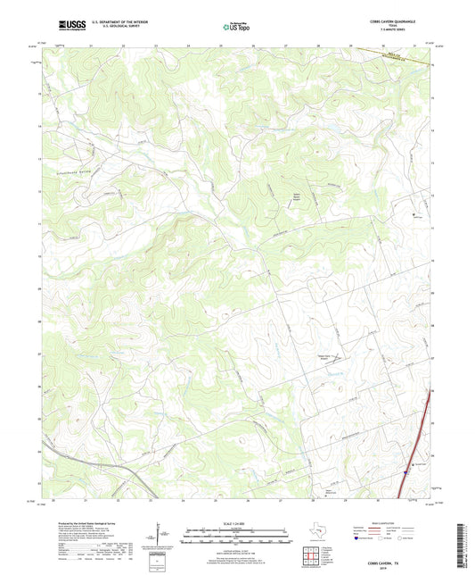 Cobbs Cavern Texas US Topo Map Image