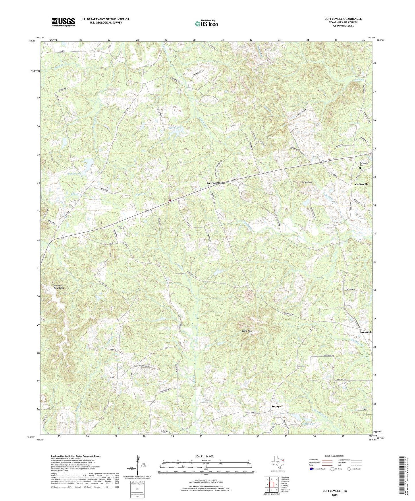 Coffeeville Texas US Topo Map Image