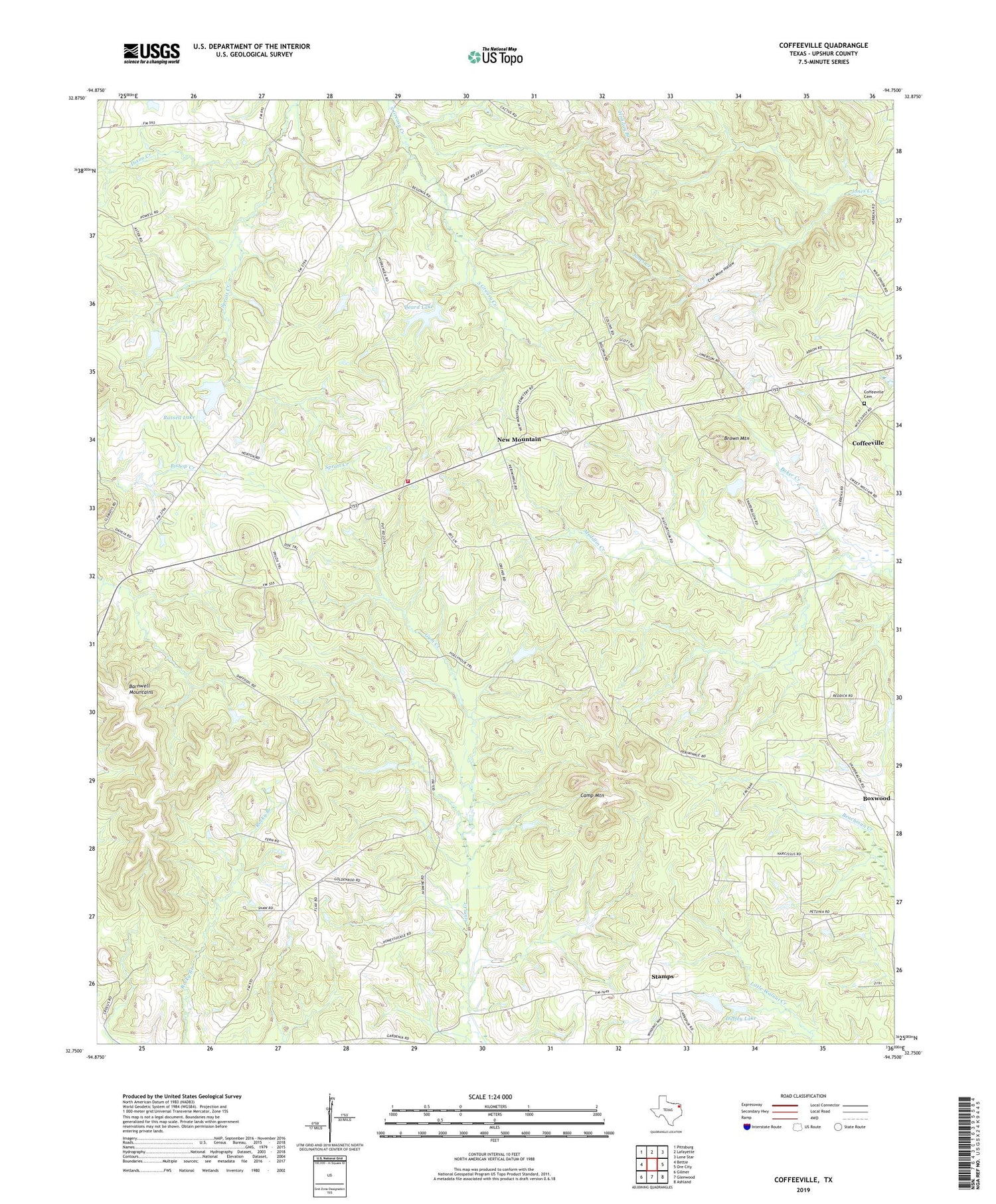 Coffeeville Texas US Topo Map Image