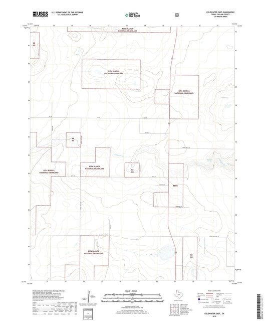 Coldwater East Texas US Topo Map Image