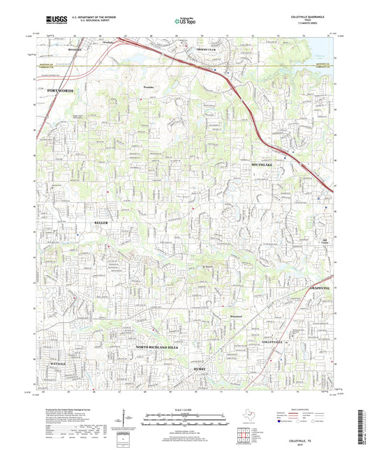 Colleyville Texas US Topo Map Image