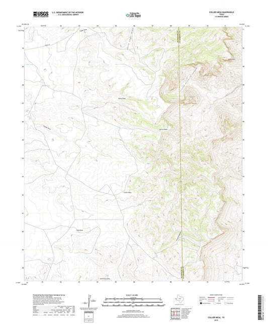 Collier Mesa Texas US Topo Map Image