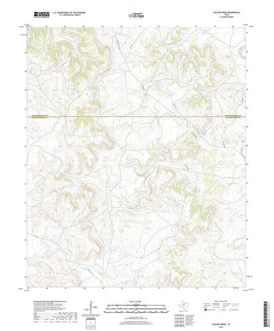 Collins Creek Texas US Topo Map Image