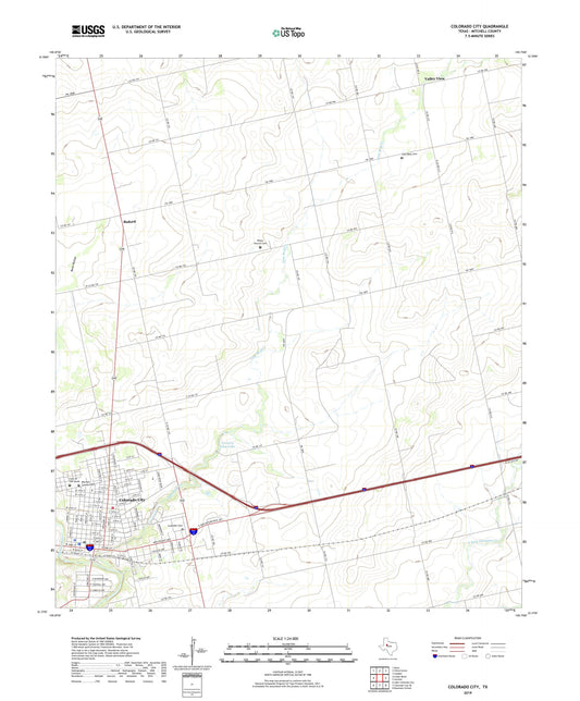 Colorado City Texas US Topo Map Image