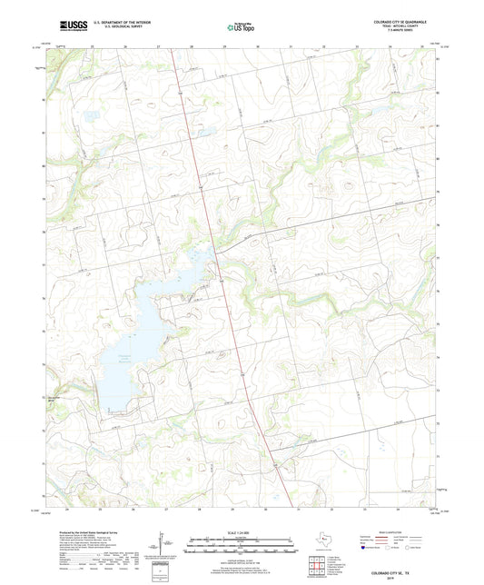 Colorado City SE Texas US Topo Map Image