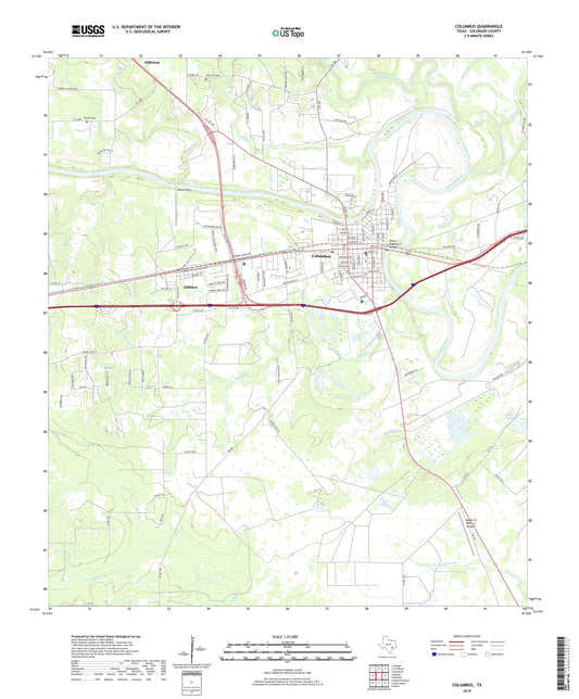 Columbus Texas US Topo Map Image