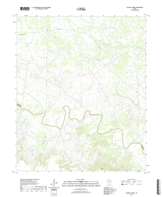 Colwell Creek Texas US Topo Map Image