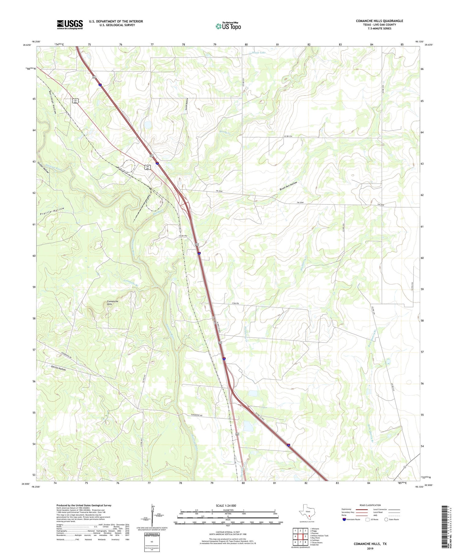 Comanche Hills Texas US Topo Map Image