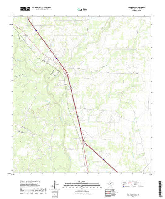 Comanche Hills Texas US Topo Map Image