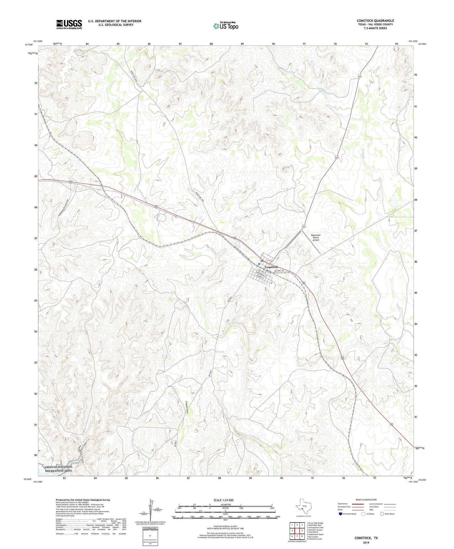 Comstock Texas US Topo Map Image